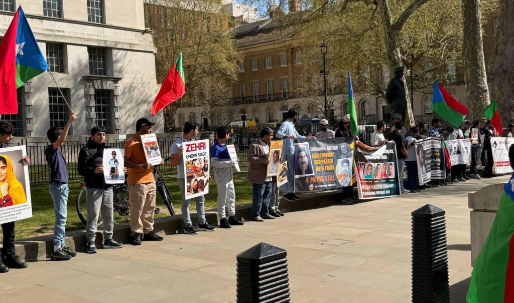 لندن: بی این ایم کے زیر اہتمام احتجاجی مظاہرہ، بلوچستان میں انسانی حقوق کی صورتحال پر آگاہی مہم